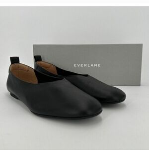 Everlane The Italian Leather Day Glove Flats in Black size 9 Women's Career bksl